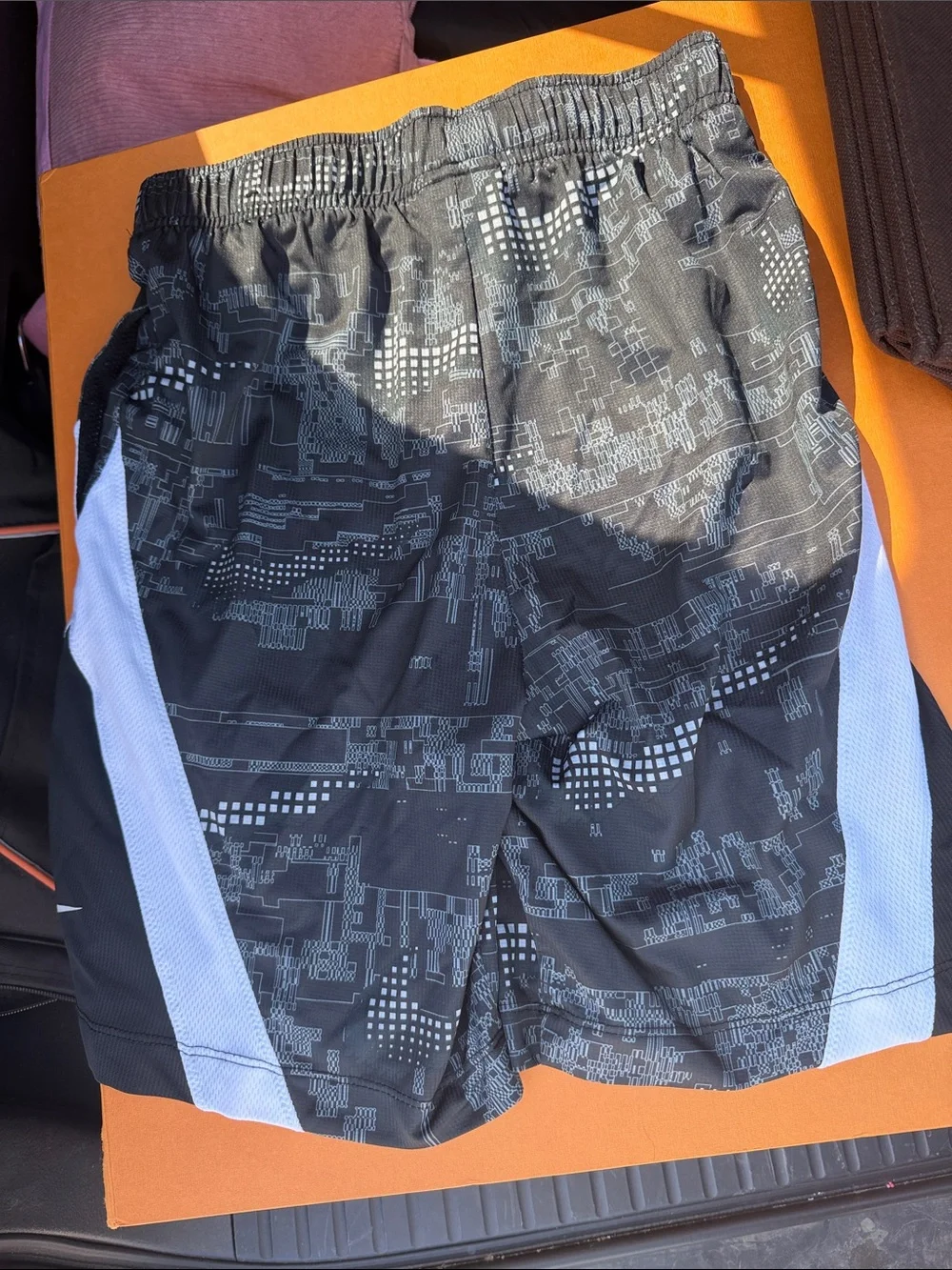 Nike Boys’ Dri-FIT Printed Training Shorts – Black/White/Grey